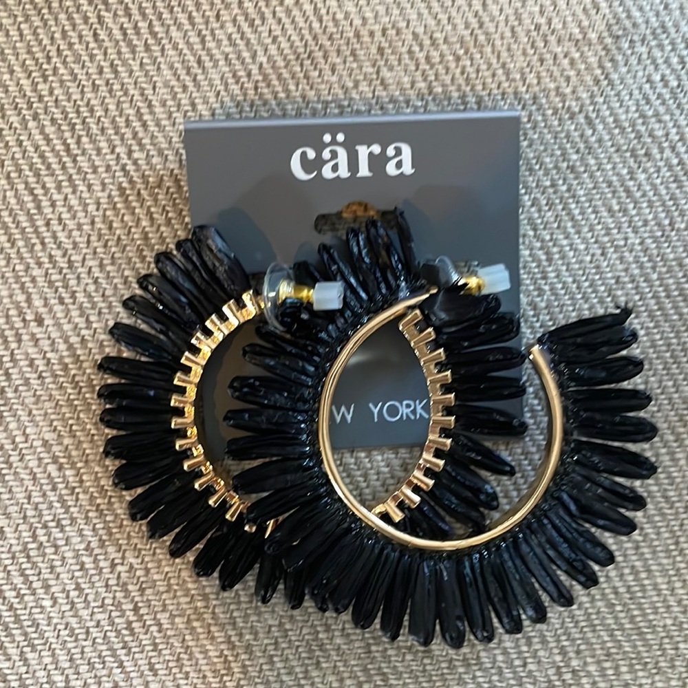 NWT Raffia Hoop Earrings